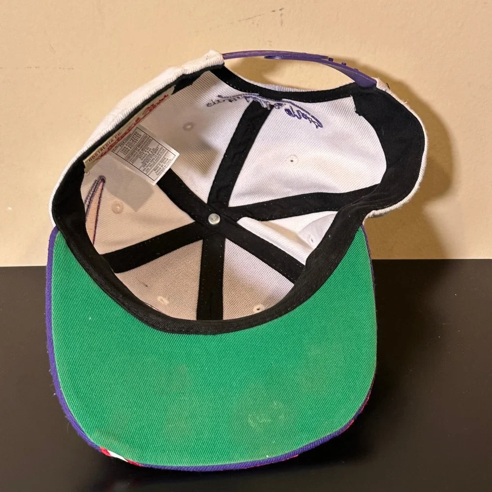 Mitchell & Ness Toronto Raptors Youth Snapback Hat White Purple Lightning Bolt
